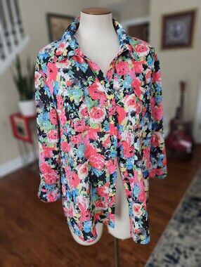 Kim Rogers Floral Top XL